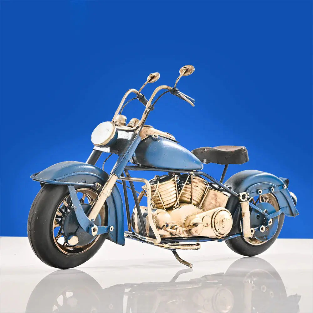 Blue Lightening Vintage Motorcycle theartarium